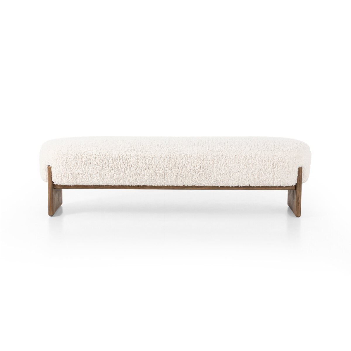 Four Hands Kirby Accent Bench in Andes Natural on a white background at Addison West