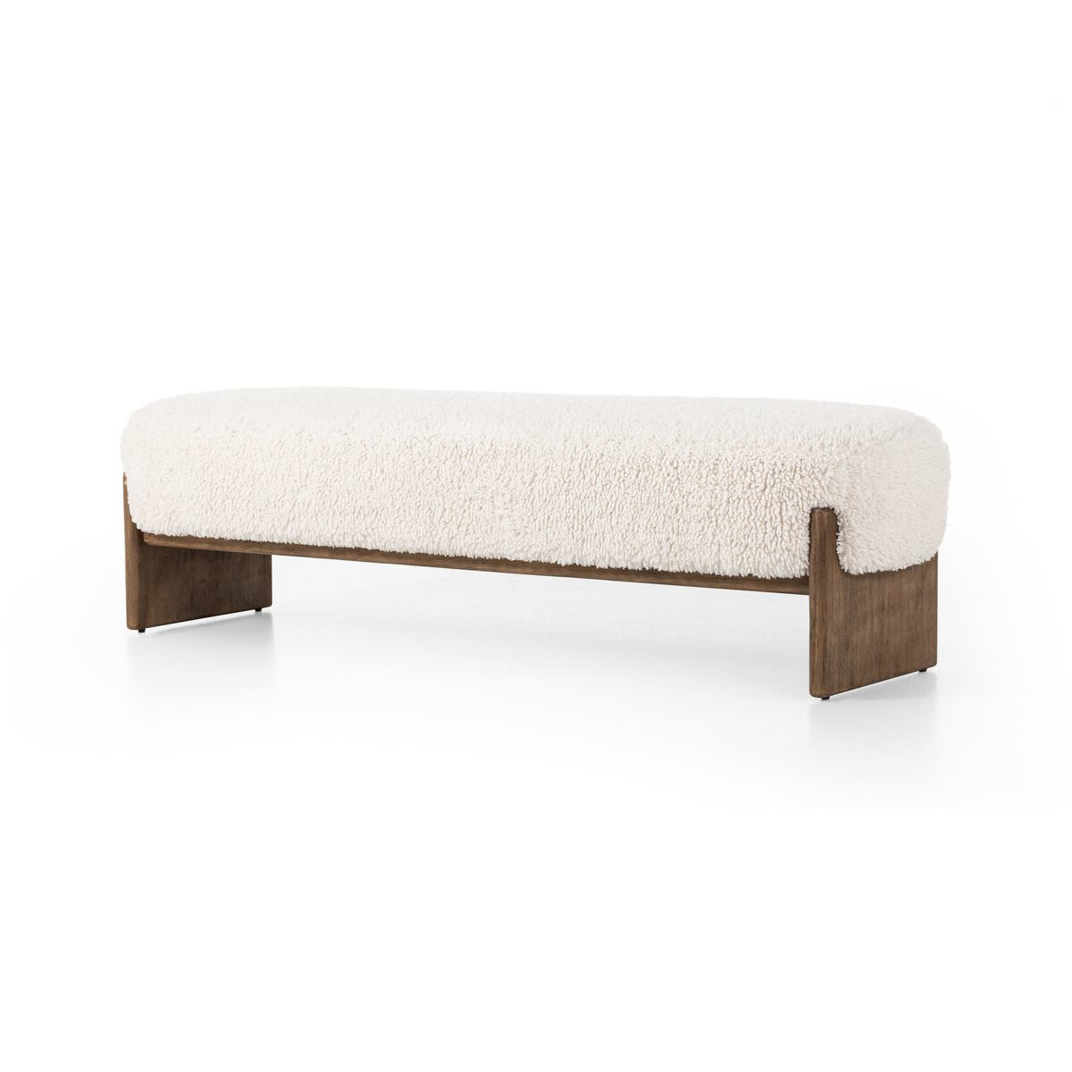 Four Hands Kirby Accent Bench in Andes Natural on a white background at Addison West