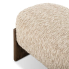 Close up of Four Hands Kirby Accent Bench in Solema Cream on a white background at Addison West