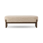 Four Hands Kirby Accent Bench in Solema Cream on a white background at Addison West