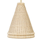 Close up of Four Hands Large Riata Pendant in Light Raffia on a white background at Addison West