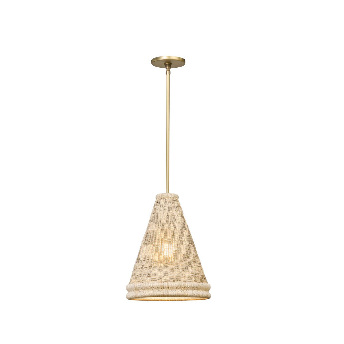 Four Hands Large Riata Pendant in Light Raffia on a white background at Addison West