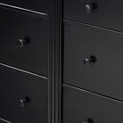 Close up of Four Hands Lendon 6 Drawer Dresser in Black