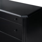 Close up of Four Hands Lendon 6 Drawer Dresser in Black on a white background
