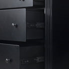 Close up of Four Hands Lendon 6 Drawer Dresser in Black