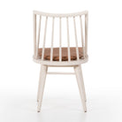 Four Hands Lewis Windsor Chair in Off White Whiskey Saddle on a white background
