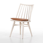Four Hands Lewis Windsor Chair in Off White Whiskey Saddle on a white background
