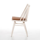 Four Hands Lewis Windsor Chair in Off White Whiskey Saddle on a white background
