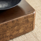 Four Hands Lola Coffee Table in Umber Oak Veneer in a living room at Addison West