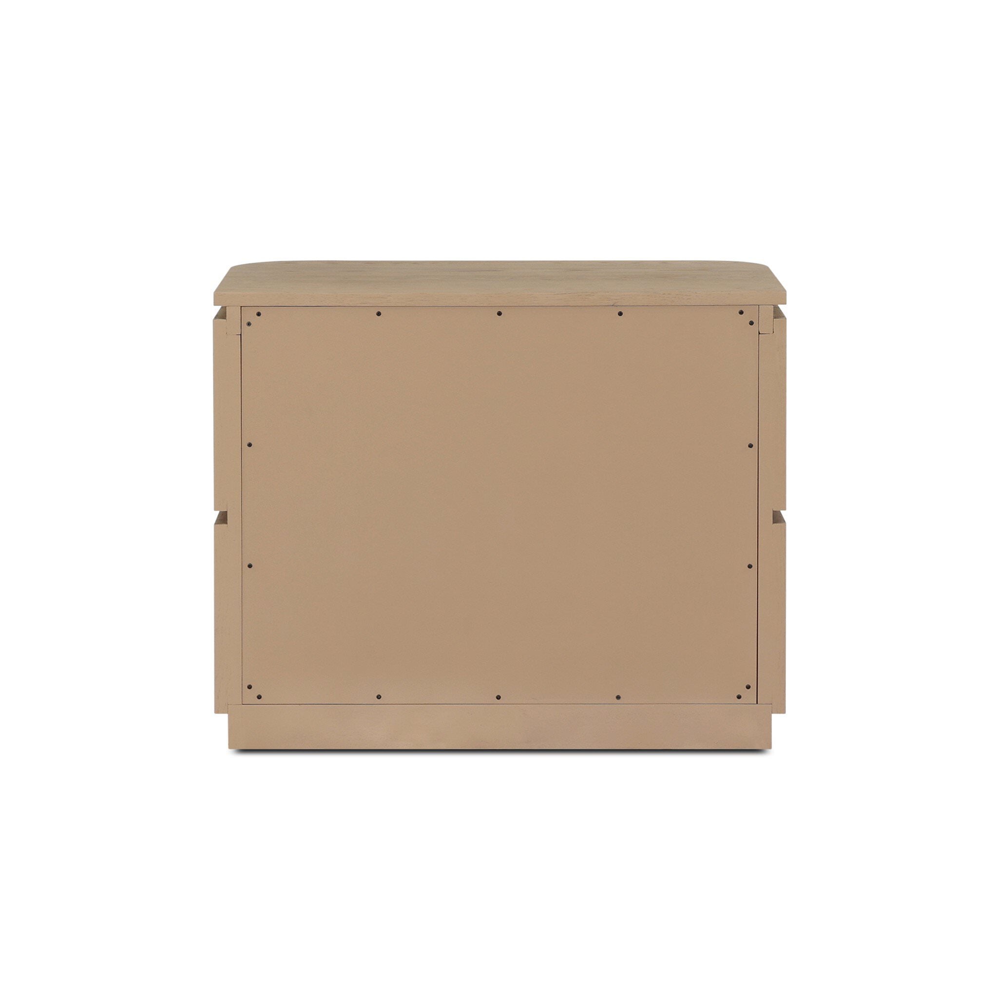 Four Hands Mariella Nightstand in Beige Painted Linen on white background at Addison West.