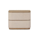 Four Hands Mariella Nightstand in Beige Painted Linen on white background at Addison West.