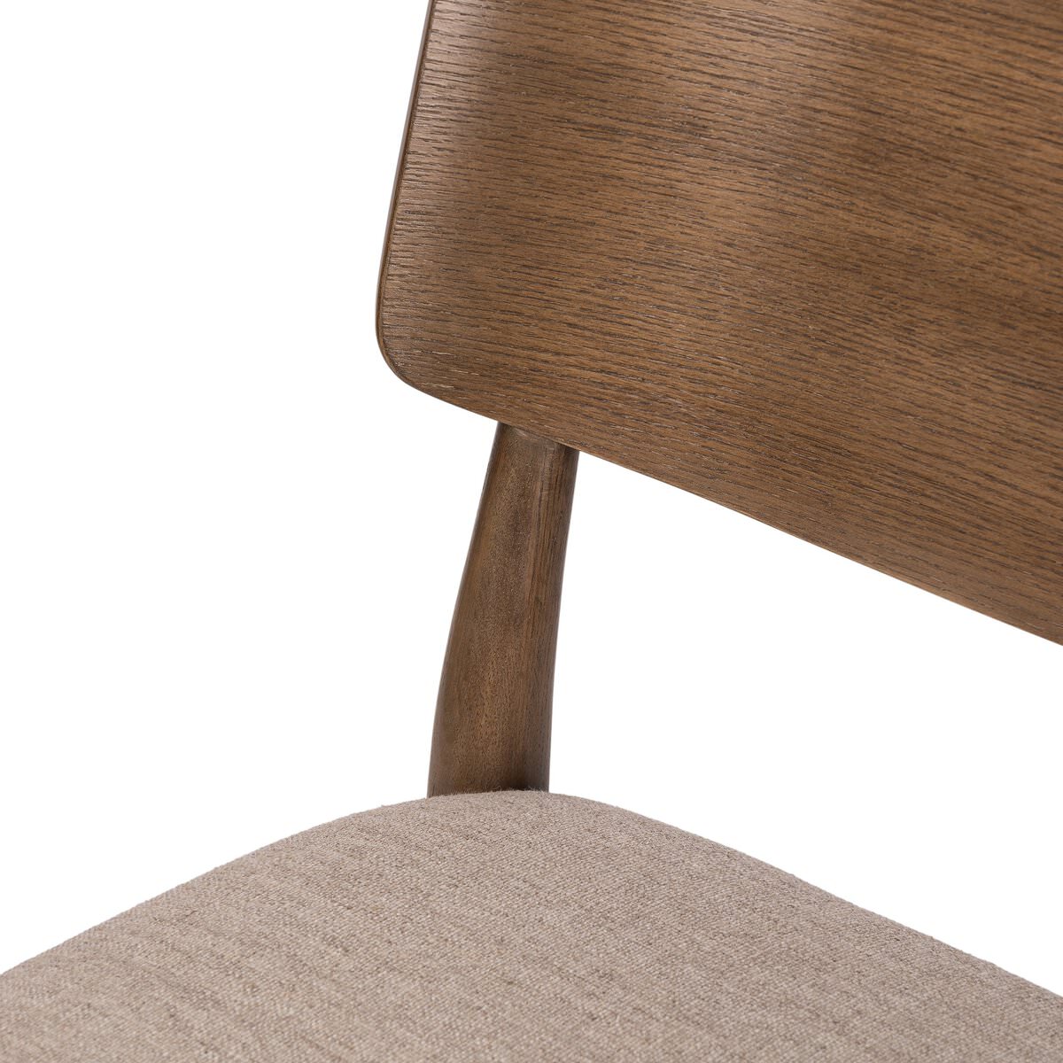 Close up of Four Hands Marley Dining Chair in Alcala Wheat on a white background at Addison West