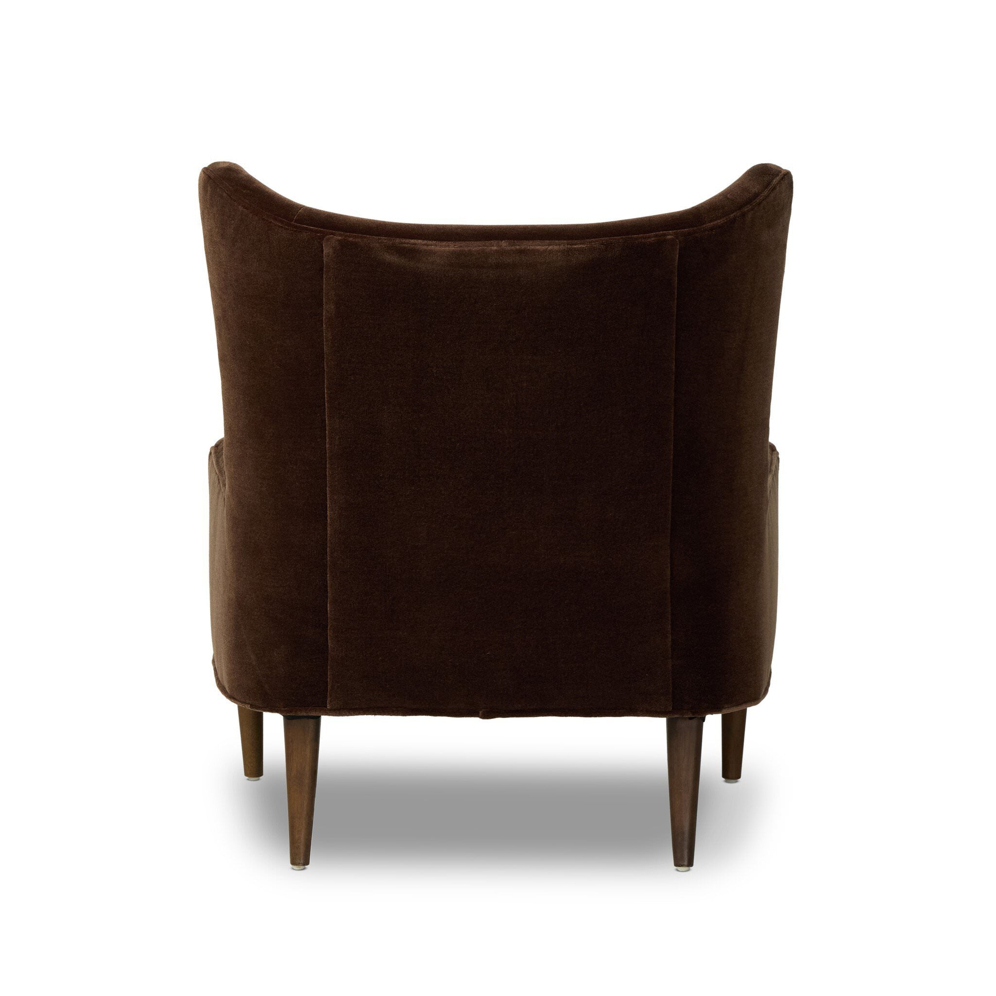 Four Hands Marlow Wing Chair in Monte Chocolate on white background at Addison West.