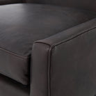 Close up of the Four Hands Marlow Wing Chair in Vintage Black on white background at Addison West.