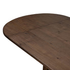 Four Hands Melina Extension Dining Table in Weathered Acacia Veneer on white background at Addison West.