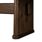 Four Hands Melina Extension Dining Table in Weathered Acacia Veneer on white background at Addison West.