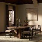 Four Hands Melina Extension Dining Table in Weathered Acacia Veneer in dining room at Addison West.