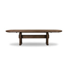 Four Hands Melina Extension Dining Table in Weathered Acacia Veneer on white background at Addison West.
