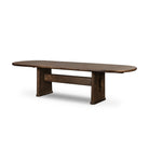 Four Hands Melina Extension Dining Table in Weathered Acacia Veneer on white background at Addison West.