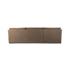 Back of Four Hands Monette 2-Piece Sectional Left Chaise in Broadway Coffee on a white background at Addison West