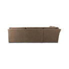 Back of Four Hands Monette 3Pc Sectional in Broadway Coffee on a white background at Addison West
