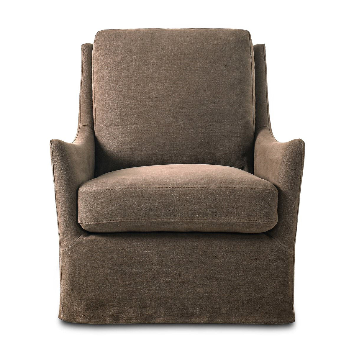 Four Hands Monette Glider Swivel in Broadway Coffee on a white background at Addison West