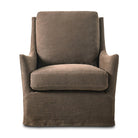 Four Hands Monette Glider Swivel in Broadway Coffee on a white background at Addison West