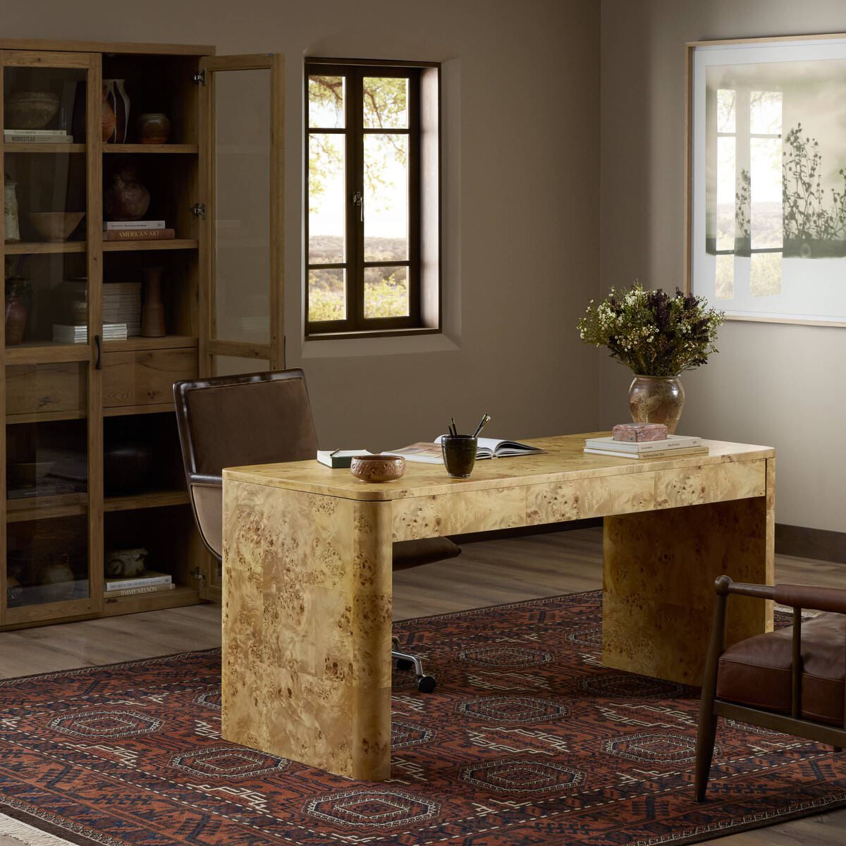 Four Hands Mullins Desk in Natural Mappa Burl – Addison West