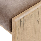 Close up of Four Hands Nash Counter Stool in Altair Mushroom on white background at Addison West.