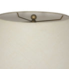 Close up of Four Hands Nessa Floor Lamp in Cream Slub Linen on a white background at Addison West