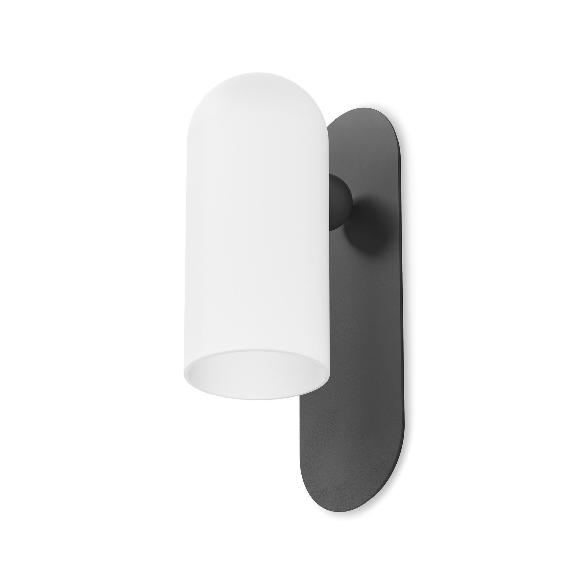 Four Hands Odyssey Sconce in Black Gunmetal with Opal Matte Glass on white background at Addison West.