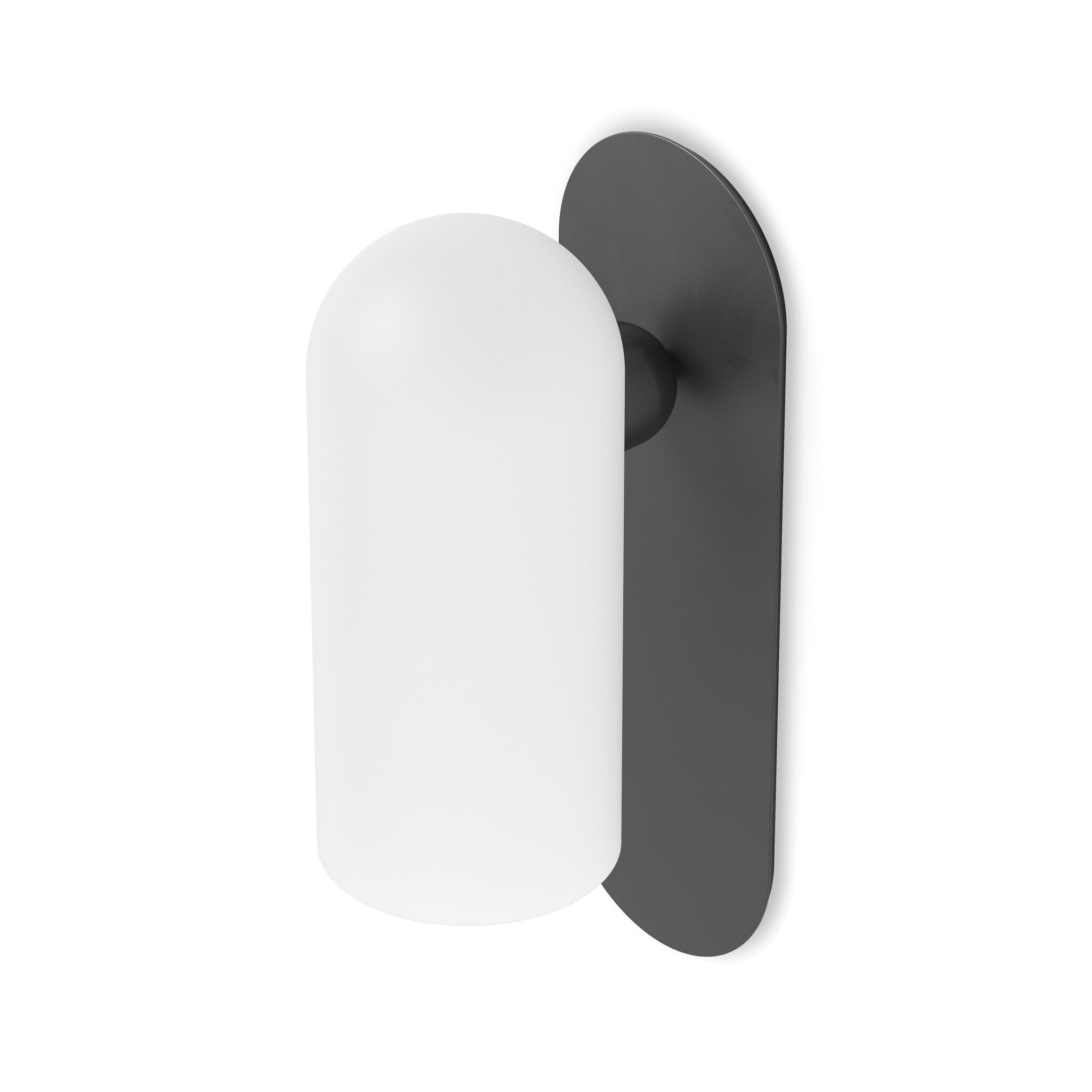 Four Hands Odyssey Sconce in Black Gunmetal with Opal Matte Glass on white background at Addison West.