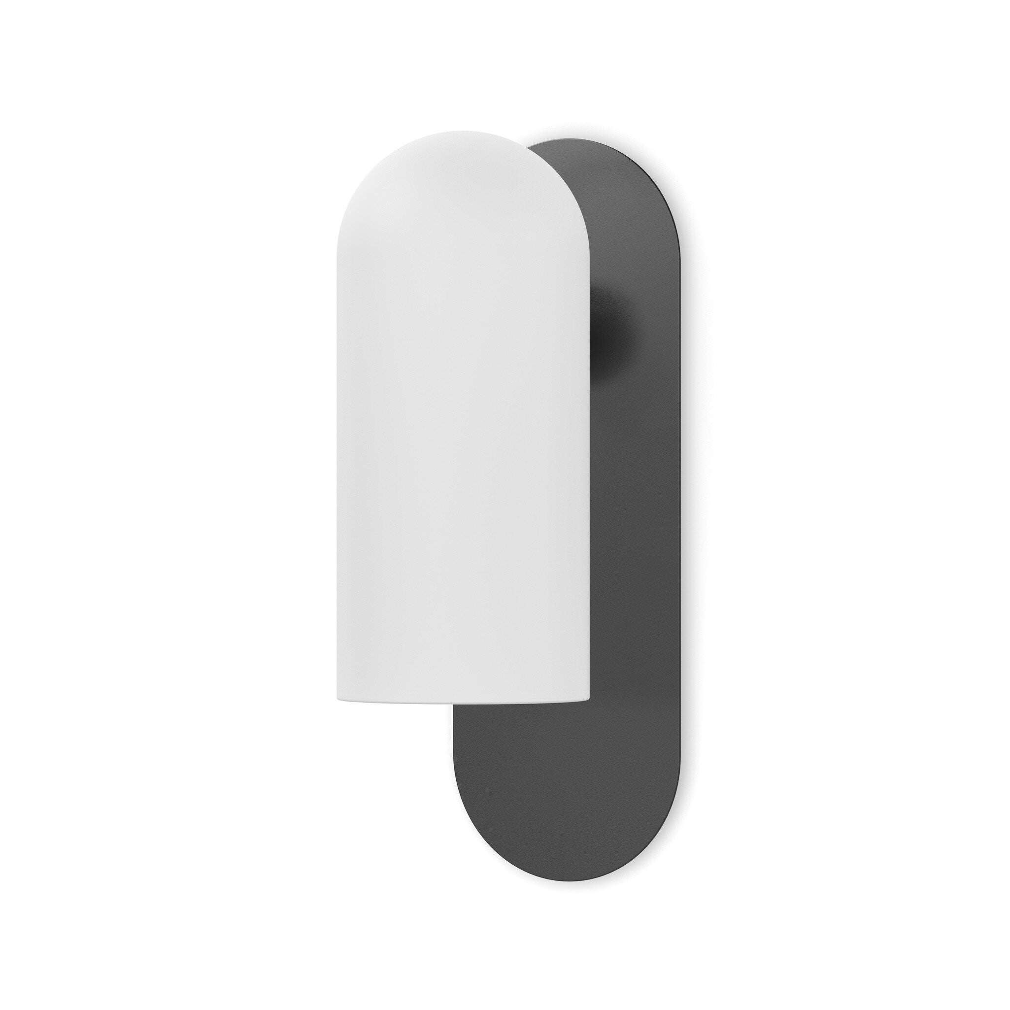 Four Hands Odyssey Sconce in Black Gunmetal with Opal Matte Glass on white background at Addison West.