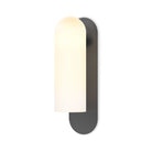 Four Hands Odyssey Sconce in Black Gunmetal with Opal Matte Glass, 15" on white background at Addison West.