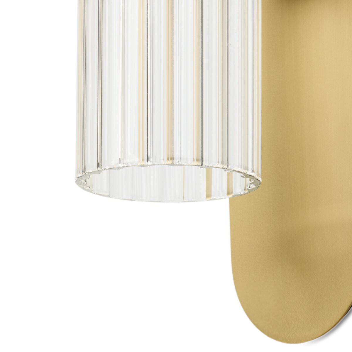 Close up of Four Hands Odyssey Sconce in Burnished Brass on a white background at Addison West