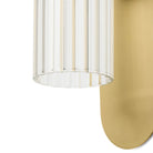 Close up of Four Hands Odyssey Sconce in Burnished Brass on a white background at Addison West