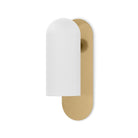 Four Hands Odyssey Sconce in Burnished Brass with Opal Matte Glass on white background at Addison West.