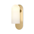 Four Hands Odyssey Sconce in Burnished Brass with Opal Matte Glass on white background at Addison West.