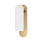 Four Hands Odyssey Sconce in Burnished Brass with Opal Matte Glass, 15" on white background at Addison West.