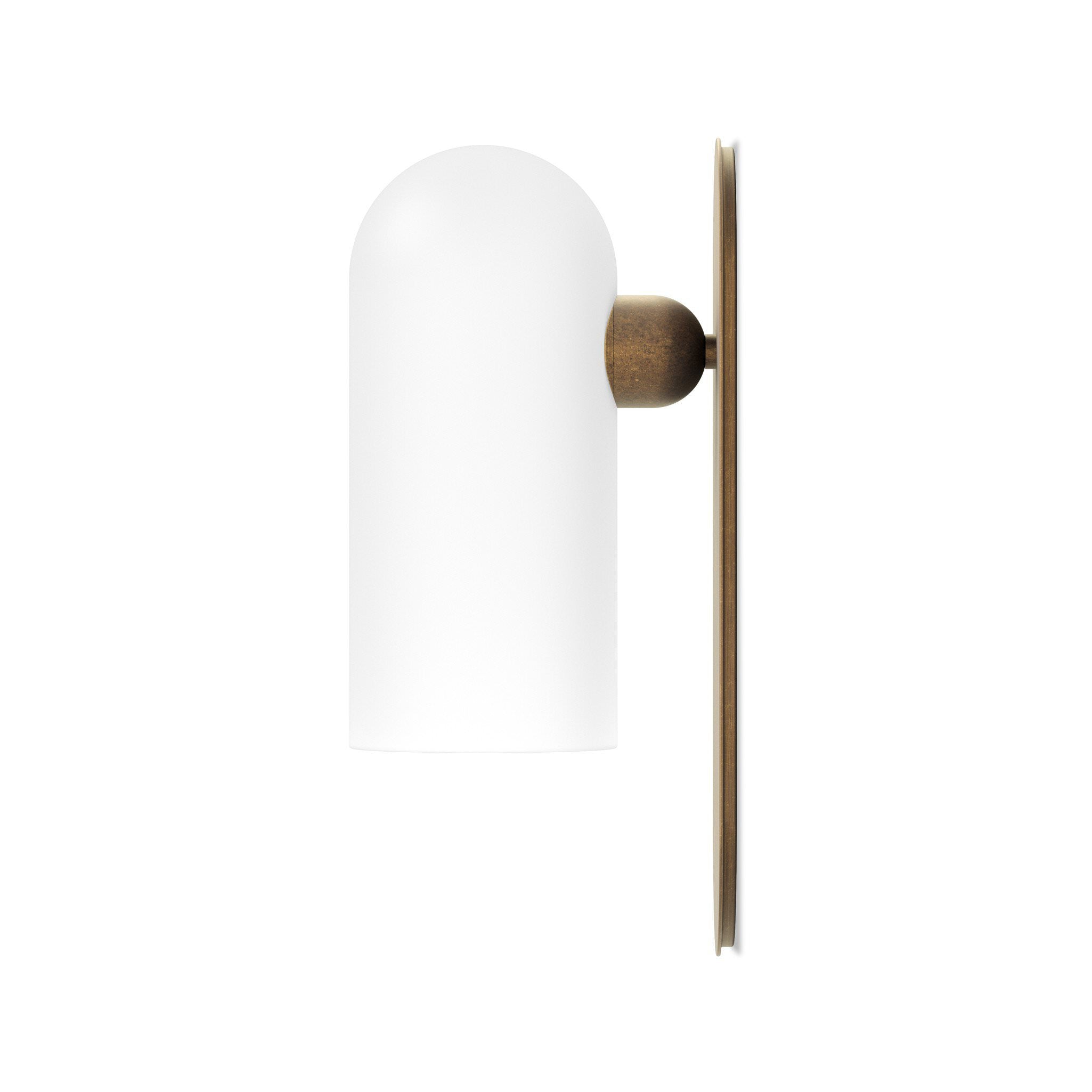 Four Hands Odyssey Sconce in Heritage Bronze Brass with Opal Matte Glass on white background at Addison West.