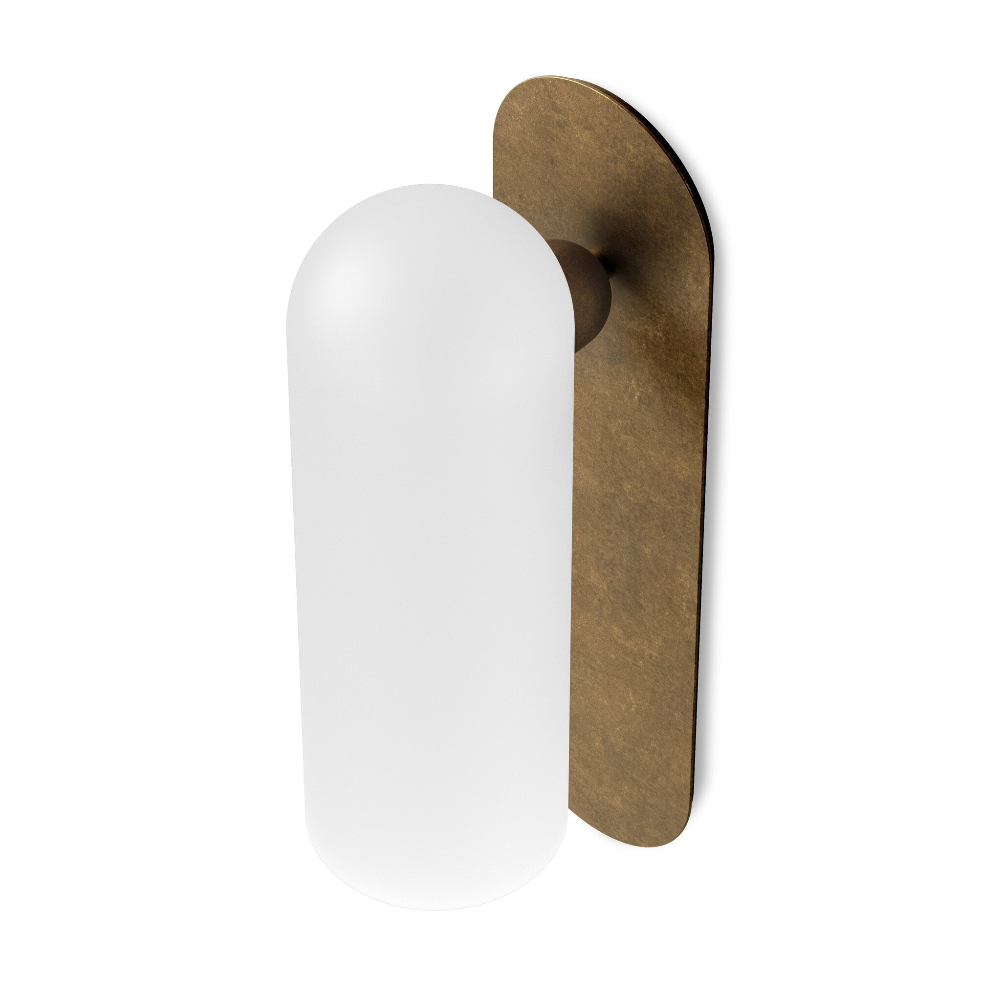 Four Hands Odyssey Sconce in Heritage Bronze Brass with Opal Matte Glass, 15" on white background at Addison West.