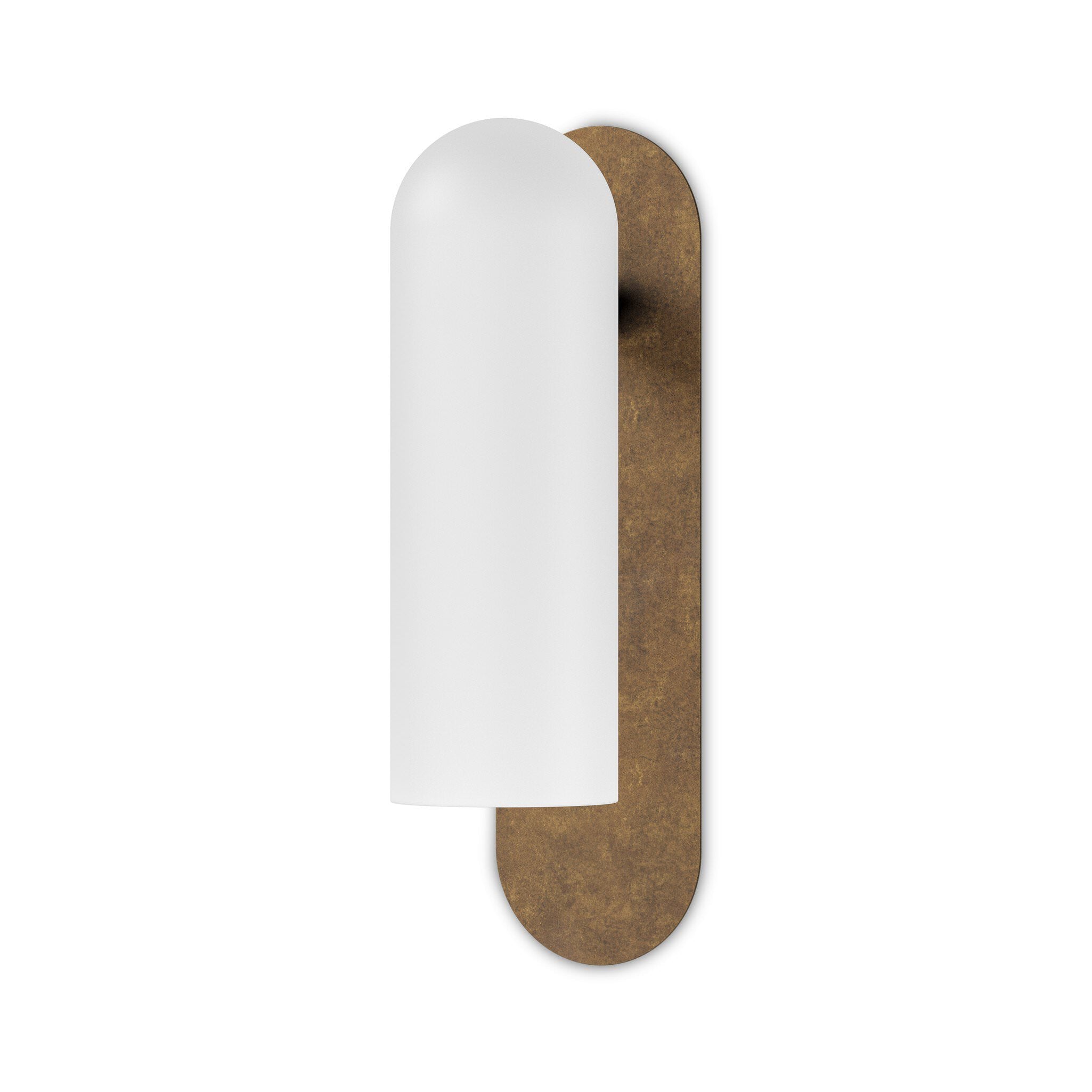 Four Hands Odyssey Sconce in Heritage Bronze Brass with Opal Matte Glass, 15" on white background at Addison West.