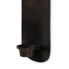 Close up of Four Hands Pilla Wall Mounted Candle Holder Set in Distressed Bronze on a white background at Addison West
