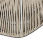 Close up of Four Hands Porto Outdoor Swivel Chair in Alessi Linen on a white background at Addison West