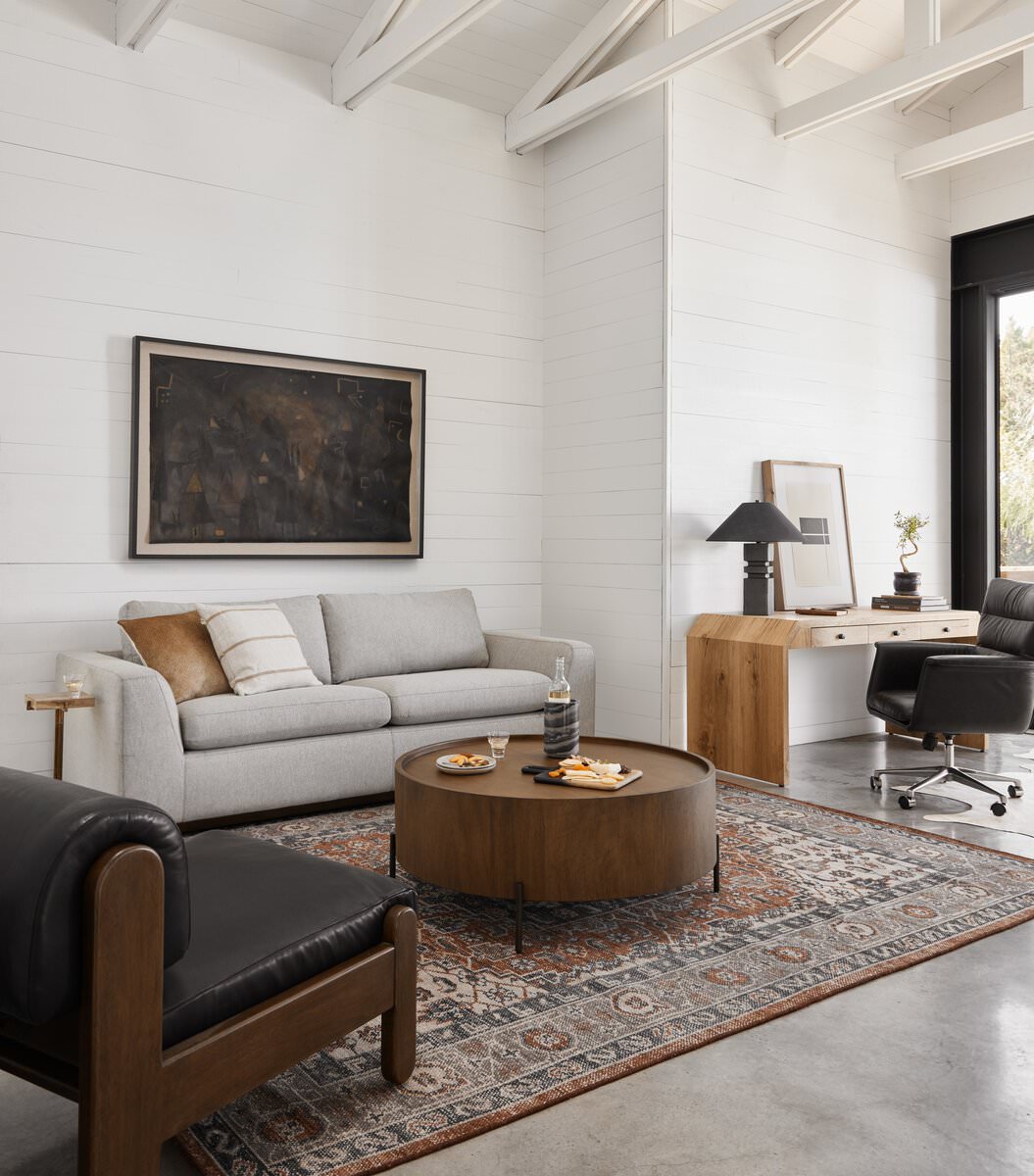 Four Hands Prato Hand Knotted Rug in Prato, 8'x10' in a living room at Addison West