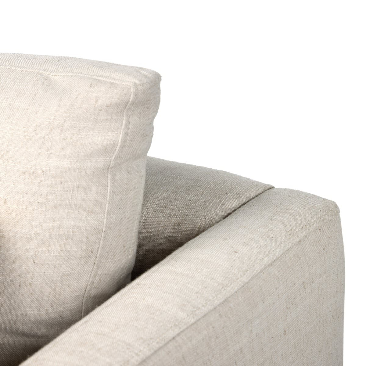 Close up of Four Hands Queen Lincoln Sleeper Sofa in Savoy Parchment on a white background at Addison West
