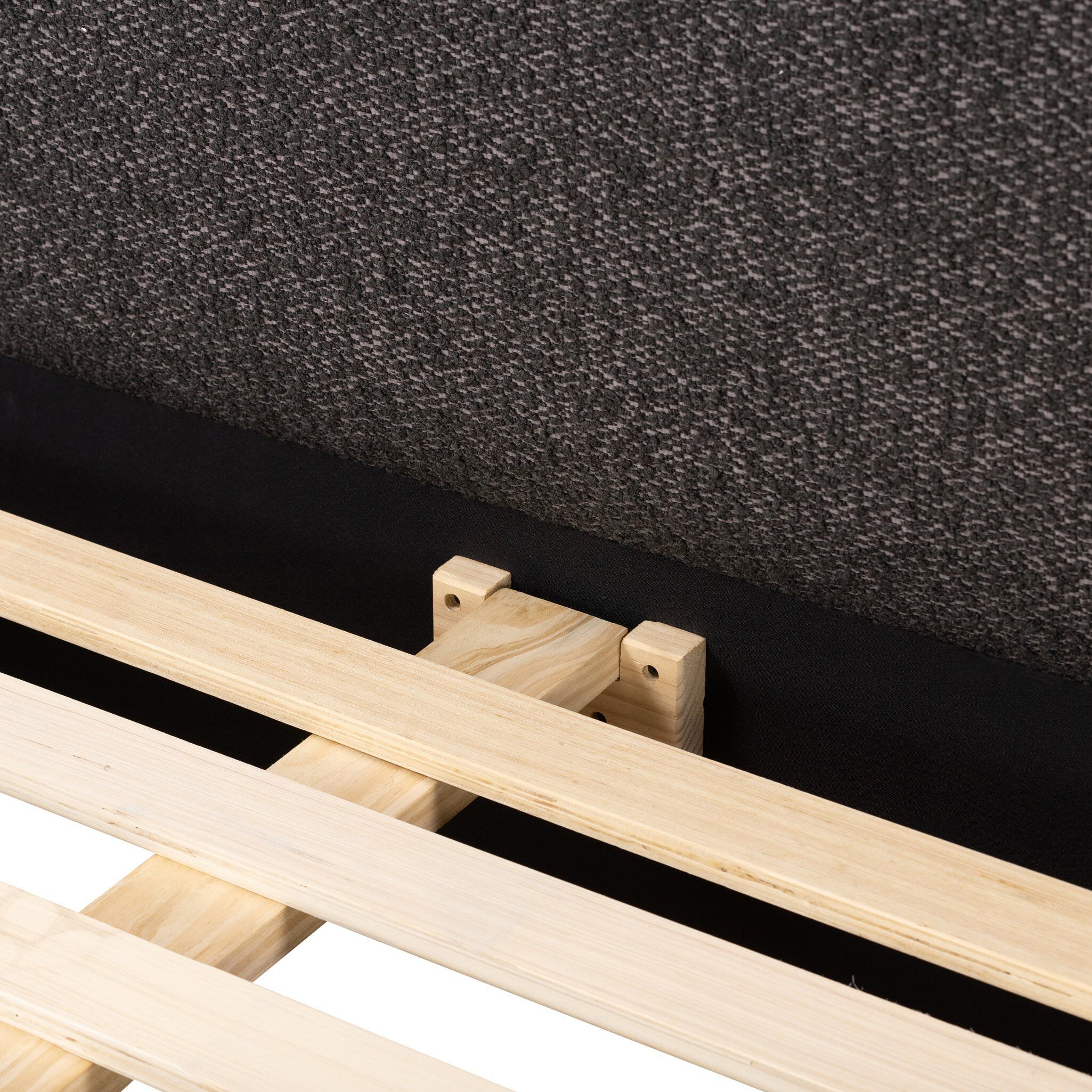 Four Hands Quincy Bed in Lisbon Charcoal, Queen on white background at Addison West.