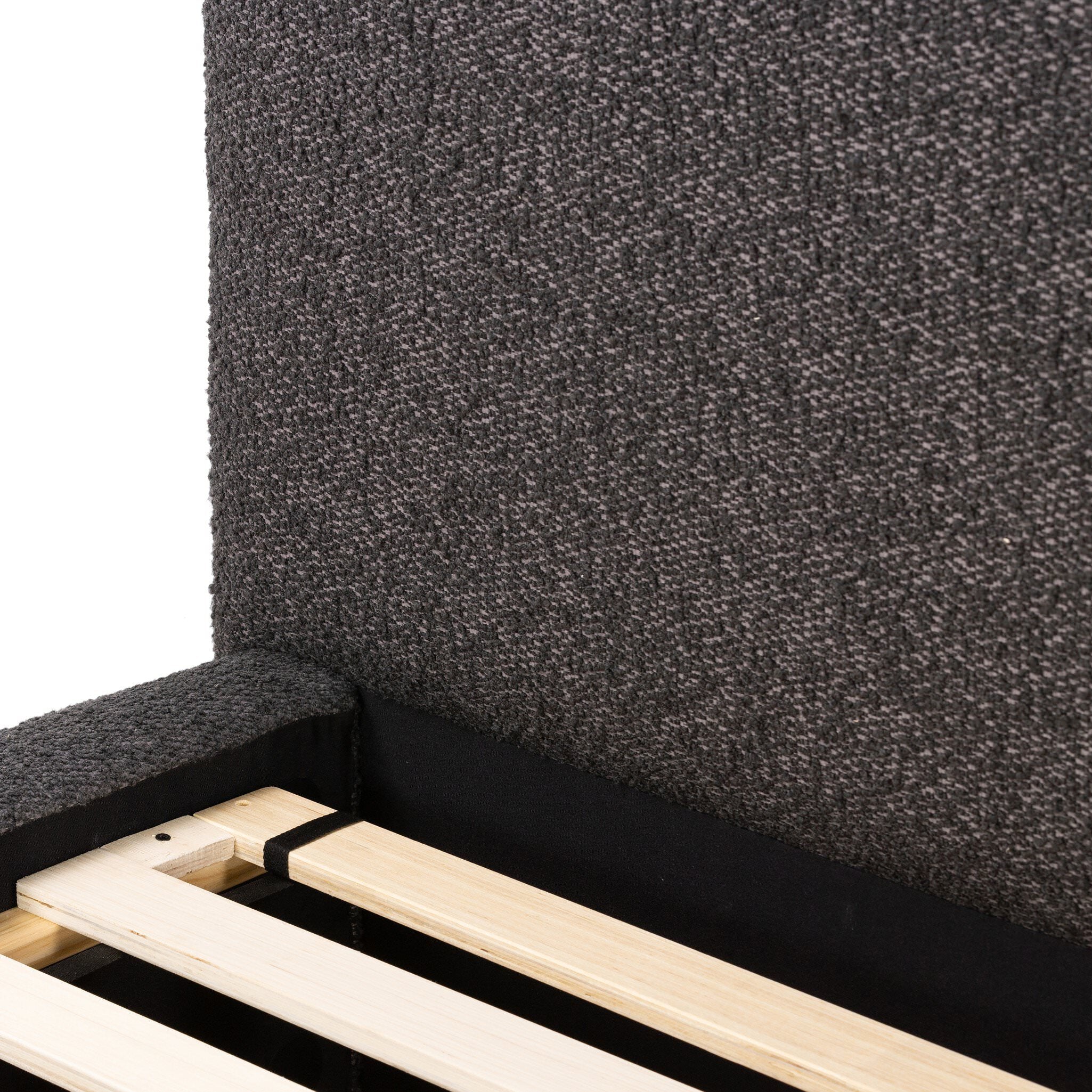 Four Hands Quincy Bed in Lisbon Charcoal, Queen on white background at Addison West.