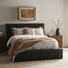 Four Hands Quincy Bed in Lisbon Charcoal, Queen in bedroom at Addison West.