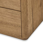Close up of Four Hands Raleigh 6 Drawer Dresser in Worn Oak Veneer on a white background at Addison West
